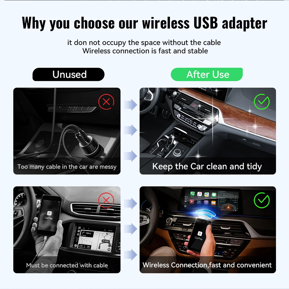 Wireless CarPlay Android Auto Wireless Adapter