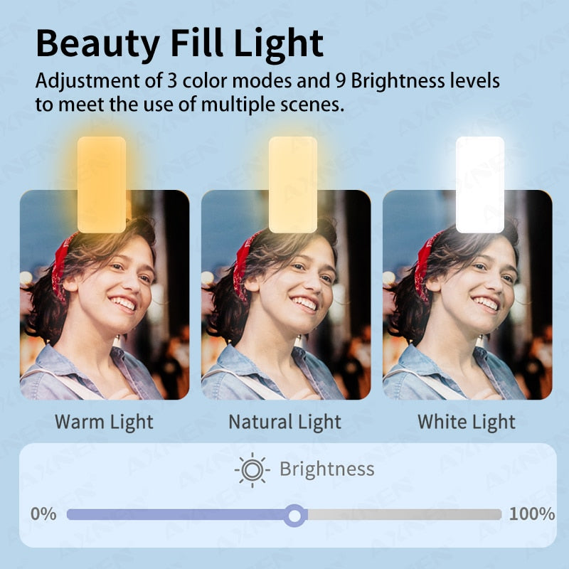 Gimbal Stabilizer Selfie Stick Tripod with Fill Light