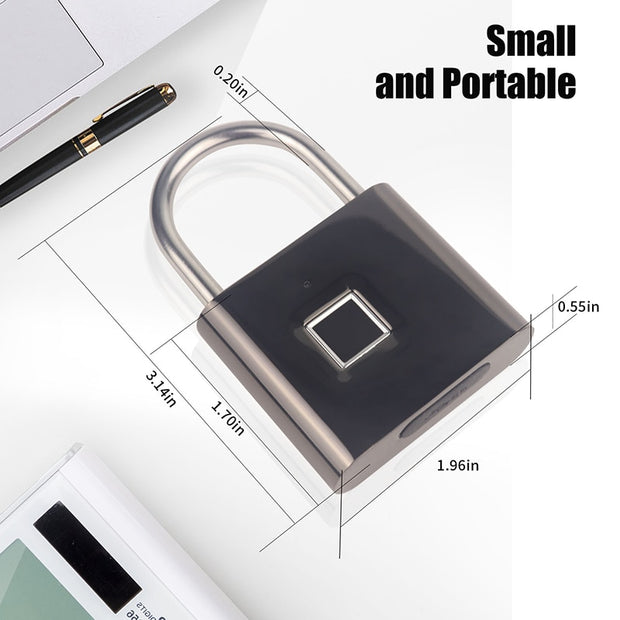 Portable Keyless Smart Fingerprint Padlock